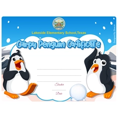 Chirpy Penguin Classroom Award Certificate